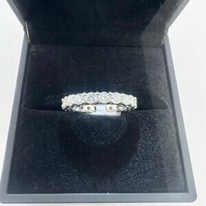 Moissanite Eternity Band Ring Dainty Stacking Wedding Anniversary Ring 925